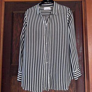 Everlane relaxed silk bold stripe shirt